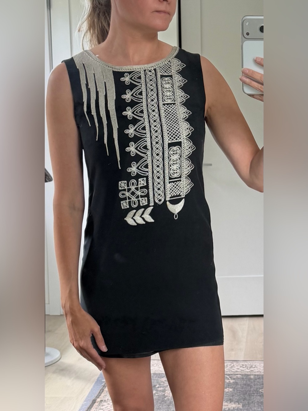 Winter Kate Riya Vintage Silk Boho Embroidered Minidress